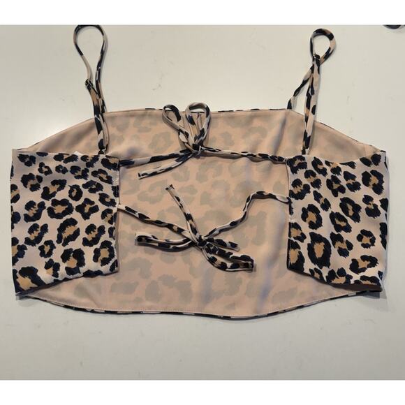 Victorias Secret Leopard Print Crop Top Backless Strappy Back Y2K Festival Small - Picture 2 of 6